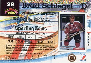 1992-93 Stadium Club #29 Brad Schlegel Back