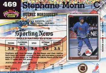 1992-93 Stadium Club #469 Stephane Morin Back