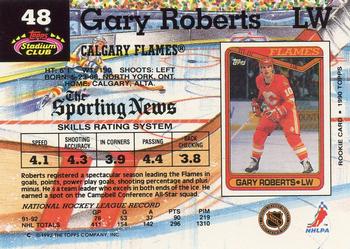 1992-93 Stadium Club #48 Gary Roberts Back