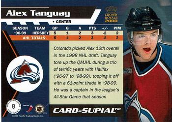 1999-00 Pacific Crown Royale - Card-Supials #8 Alex Tanguay Back