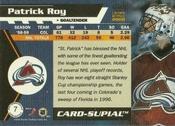 1999-00 Pacific Crown Royale - Card-Supials Minis #7 Patrick Roy Back