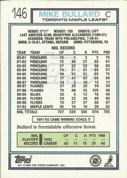 1992-93 Topps #146 Mike Bullard Back