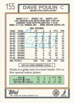 1992-93 Topps #155 Dave Poulin Back