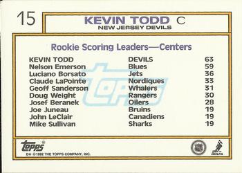 1992-93 Topps #15 Kevin Todd Back