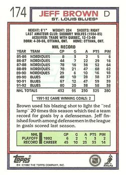 1992-93 Topps #174 Jeff Brown Back