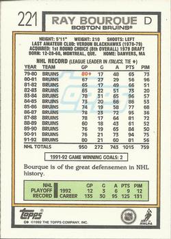 1992-93 Topps #221 Ray Bourque Back