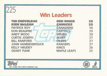 1992-93 Topps #225 Tim Cheveldae / Kirk McLean Back