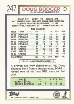 1992-93 Topps #247 Doug Bodger Back