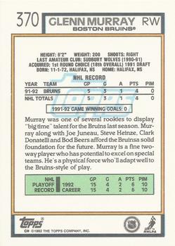 1992-93 Topps #370 Glen Murray Back