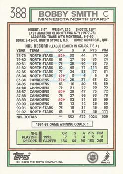 1992-93 Topps #388 Bobby Smith Back