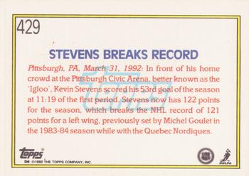 1992-93 Topps #429 Kevin Stevens Back