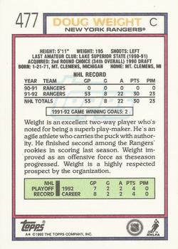 1992-93 Topps #477 Doug Weight Back