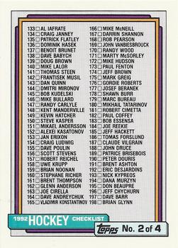 1992-93 Topps #526 Checklist: 133-264 Front