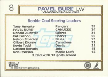 1992-93 Topps #8 Pavel Bure Back