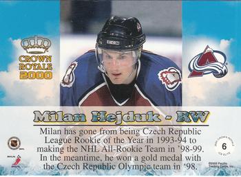 1999-00 Pacific Crown Royale - Ice Elite #6 Milan Hejduk Back