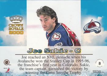 1999-00 Pacific Crown Royale - Ice Elite #8 Joe Sakic Back