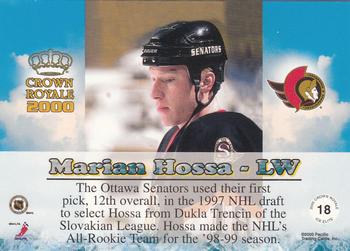 1999-00 Pacific Crown Royale - Ice Elite #18 Marian Hossa Back