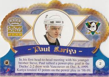 1999-00 Pacific Crown Royale - Limited Series #2 Paul Kariya Back