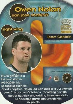 1999-00 Pacific Crown Royale - Team Captain Die Cuts #8 Owen Nolan Back