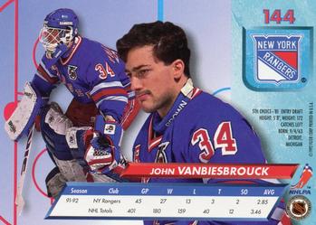 1992-93 Ultra #144 John Vanbiesbrouck Back