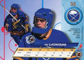 1992-93 Ultra #16 Pat LaFontaine Back