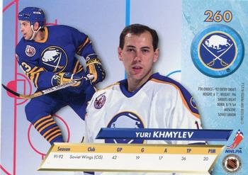 1992-93 Ultra #260 Yuri Khmylev Back