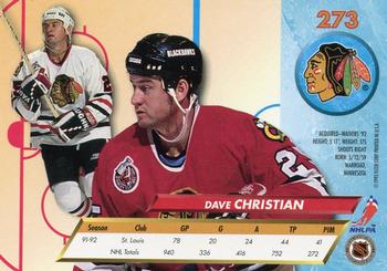 1992-93 Ultra #273 Dave Christian Back