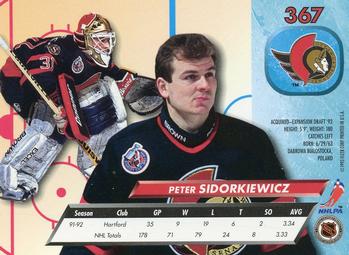 1992-93 Ultra #367 Peter Sidorkiewicz Back