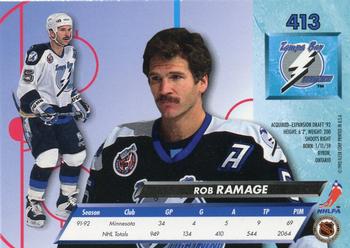 1992-93 Ultra #413 Rob Ramage Back
