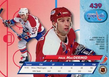1992-93 Ultra #439 Paul MacDermid Back