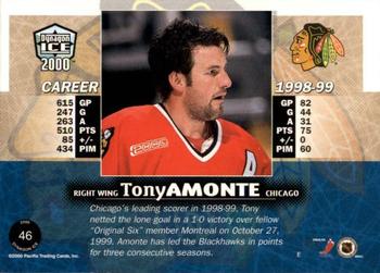 1999-00 Pacific Dynagon Ice - Blue #46 Tony Amonte Back