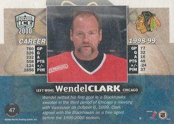 1999-00 Pacific Dynagon Ice - Blue #47 Wendel Clark Back