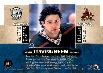 1999-00 Pacific Dynagon Ice - Blue #151 Travis Green Back