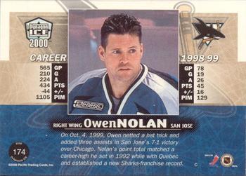 1999-00 Pacific Dynagon Ice - Blue #174 Owen Nolan Back