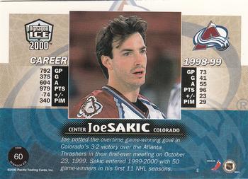 1999-00 Pacific Dynagon Ice - Copper #60 Joe Sakic Back