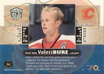 1999-00 Pacific Dynagon Ice - Gold #34 Valeri Bure Back