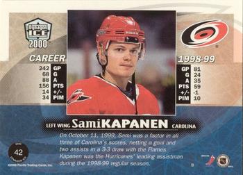 1999-00 Pacific Dynagon Ice - Gold #42 Sami Kapanen Back