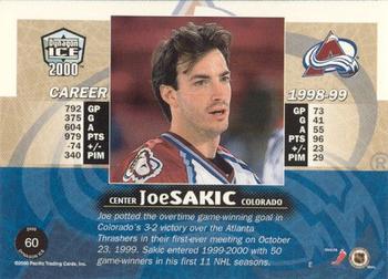1999-00 Pacific Dynagon Ice - Gold #60 Joe Sakic Back