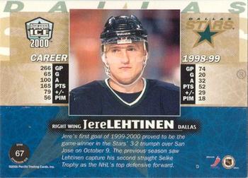 1999-00 Pacific Dynagon Ice - Gold #67 Jere Lehtinen Back