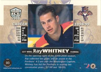 1999-00 Pacific Dynagon Ice - Gold #93 Ray Whitney Back