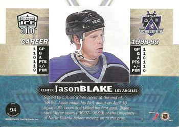 1999-00 Pacific Dynagon Ice - Gold #94 Jason Blake Back