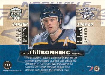 1999-00 Pacific Dynagon Ice - Gold #111 Cliff Ronning Back