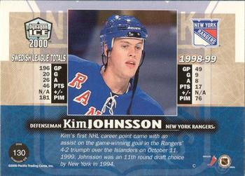 1999-00 Pacific Dynagon Ice - Gold #130 Kim Johnsson Back
