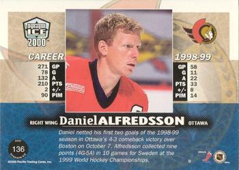 1999-00 Pacific Dynagon Ice - Gold #136 Daniel Alfredsson Back