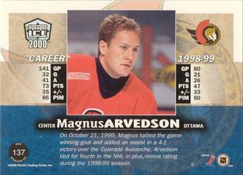 1999-00 Pacific Dynagon Ice - Gold #137 Magnus Arvedson Back