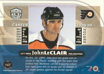 1999-00 Pacific Dynagon Ice - Gold #147 John LeClair Back