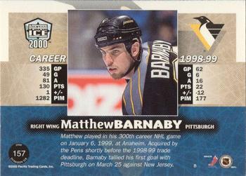 1999-00 Pacific Dynagon Ice - Gold #157 Matthew Barnaby Back