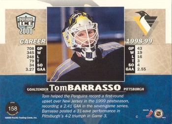 1999-00 Pacific Dynagon Ice - Gold #158 Tom Barrasso Back