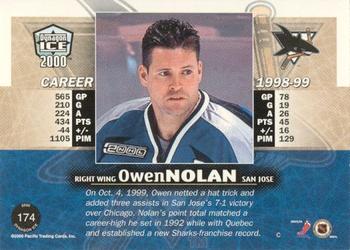 1999-00 Pacific Dynagon Ice - Gold #174 Owen Nolan Back
