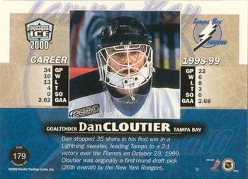 1999-00 Pacific Dynagon Ice - Gold #179 Dan Cloutier Back